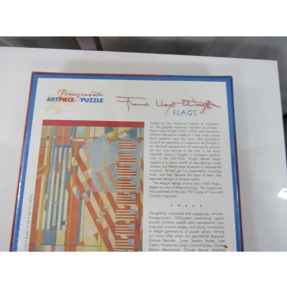 Brand NEW Frank Lloyd Wright July Fourth 1927 Puzzle 1000 Piece FLAGS